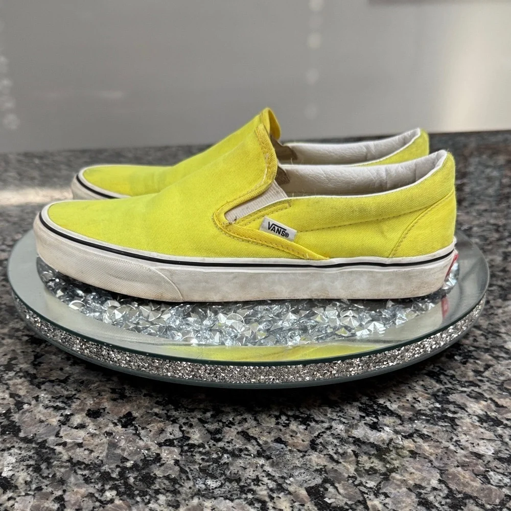 Vans Vibrant Yellow Canvas Slip-Ons M9 W10.5